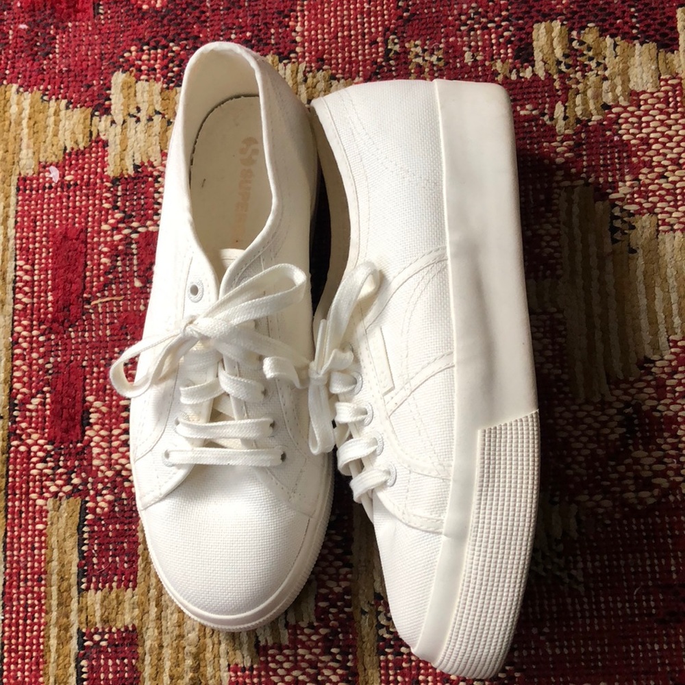 Superga 2790 white platform sneaker
